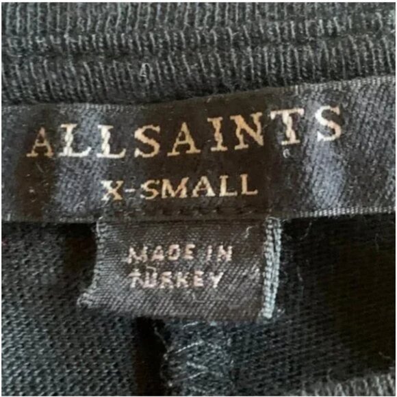 AllSaints Paloma LS Black Twist Dress Size XS - Picture 7 of 9